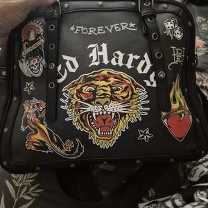 NEW Ed Hardy Black SATCHEL Bag